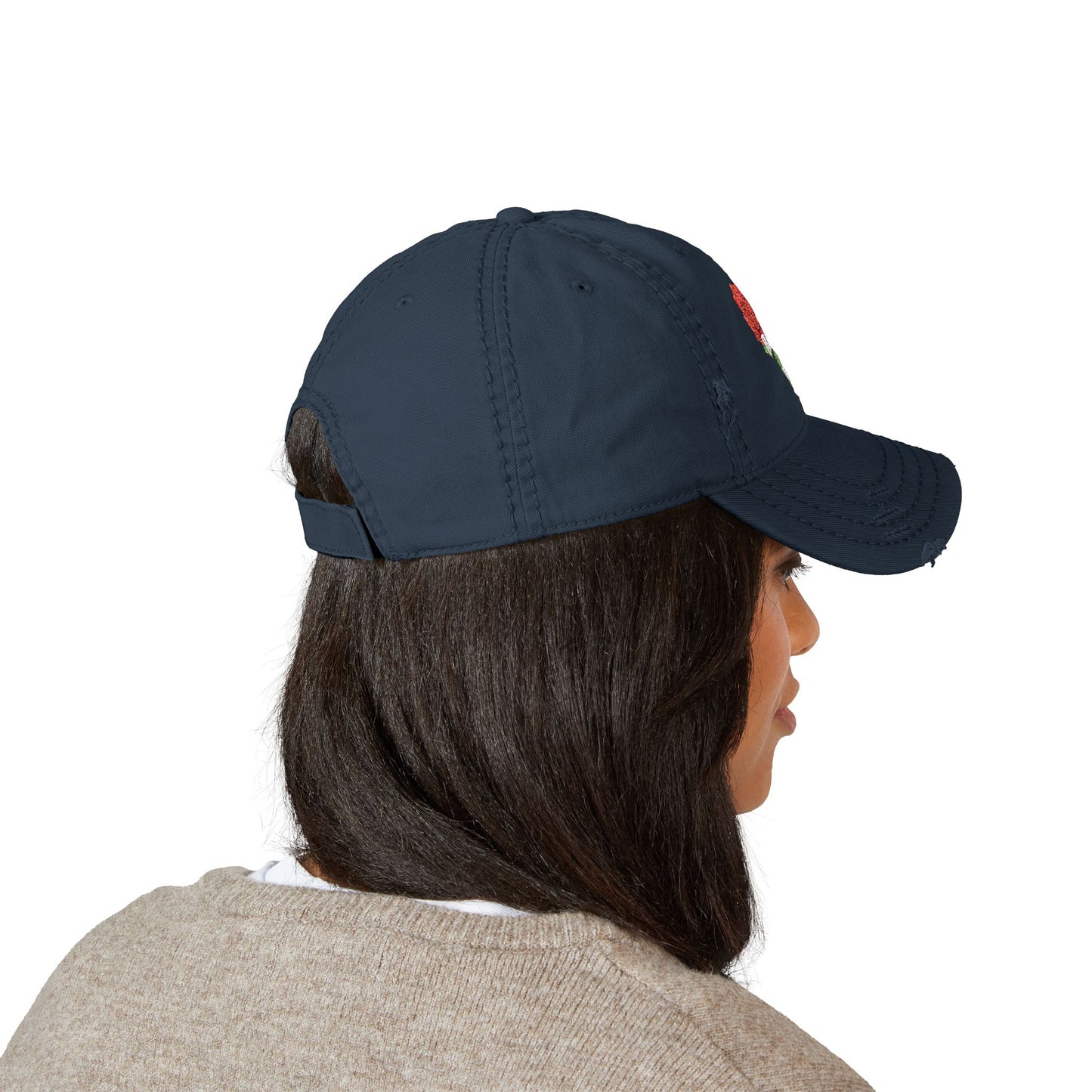 Embroidered Reese's Roses Distressed Dad Hat