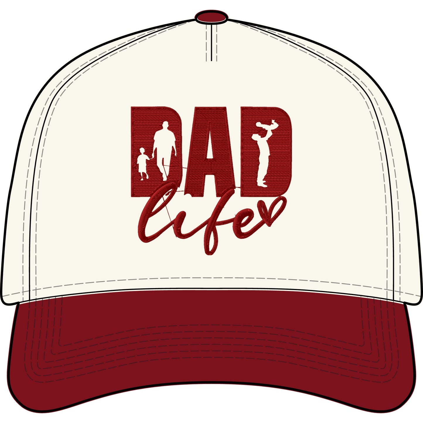 Dad Life Two-Tone Cap – Fatherhood Baseball Hat with 'Dad Life' Script