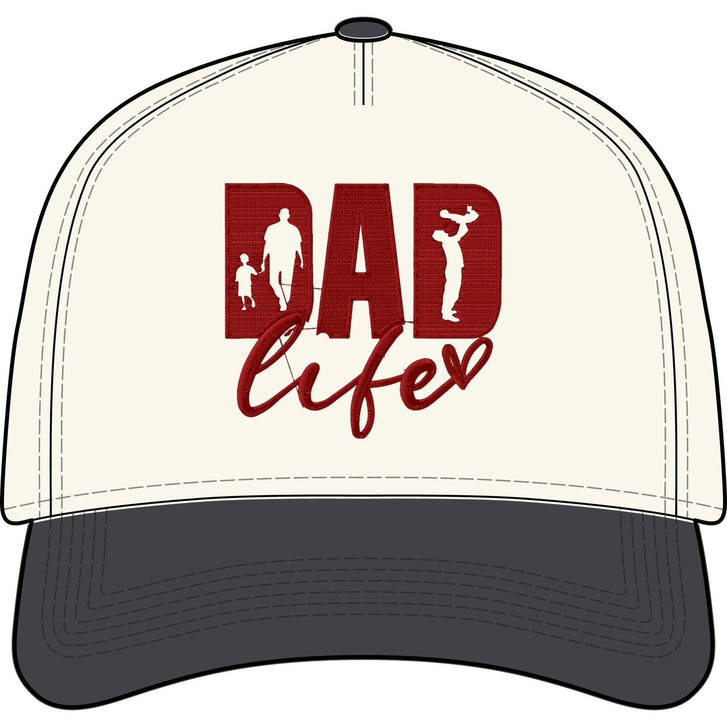 Dad Life Two-Tone Cap – Fatherhood Baseball Hat with 'Dad Life' Script