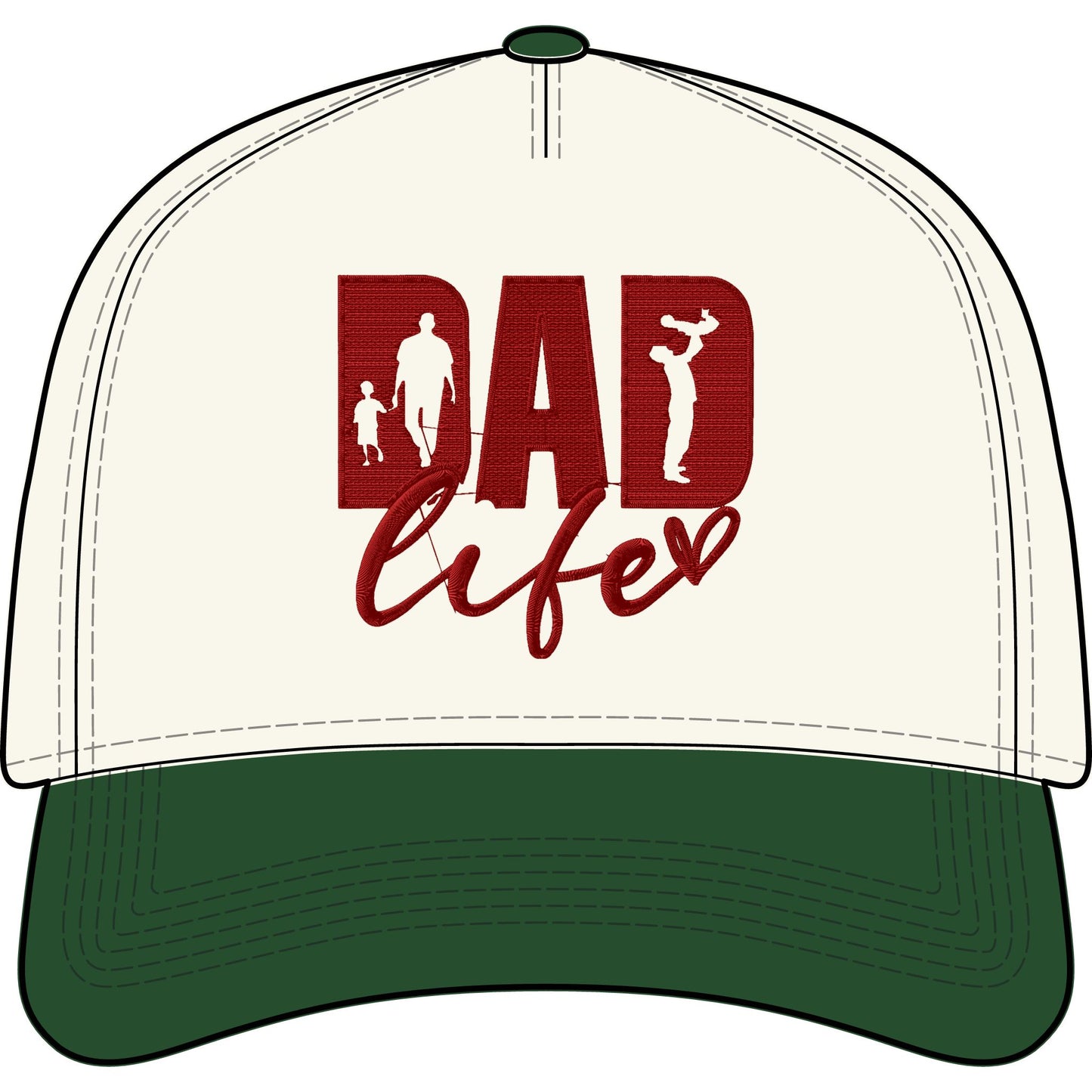 Dad Life Two-Tone Cap – Fatherhood Baseball Hat with 'Dad Life' Script