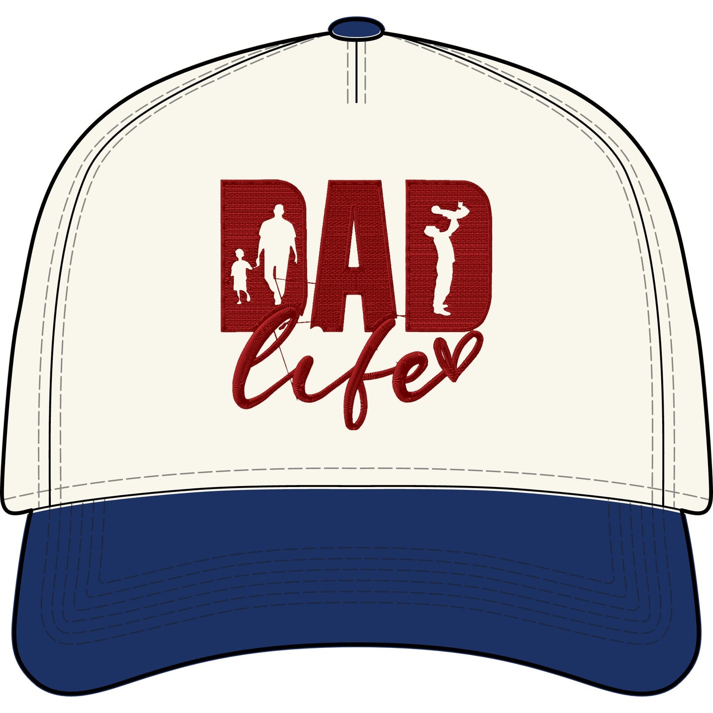 Dad Life Two-Tone Cap – Fatherhood Baseball Hat with 'Dad Life' Script