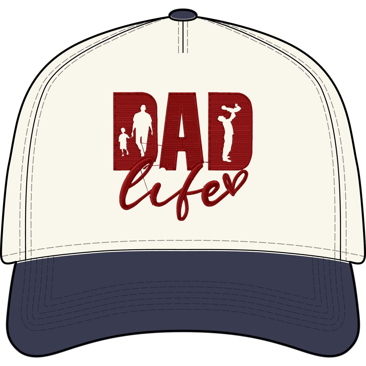 Dad Life Two-Tone Cap – Fatherhood Baseball Hat with 'Dad Life' Script