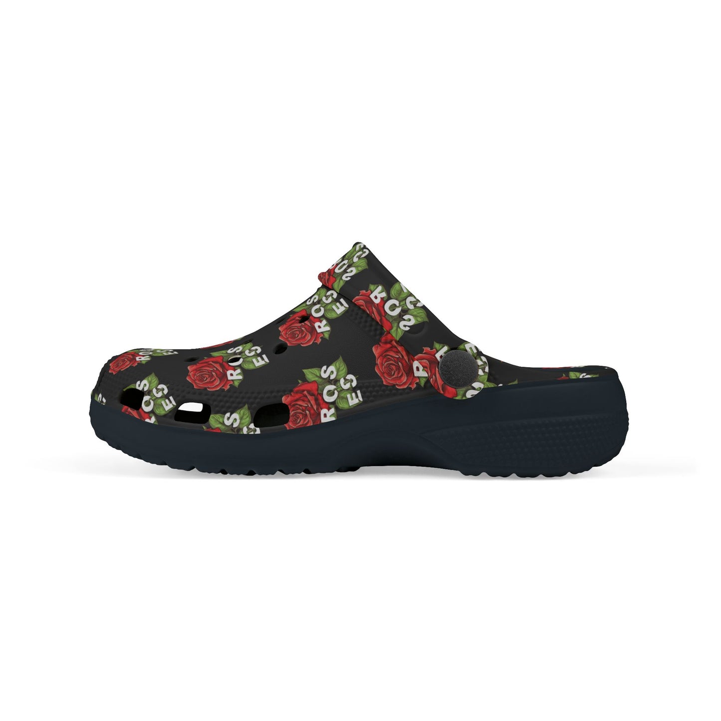Black Red Roses Kid's  Clogs