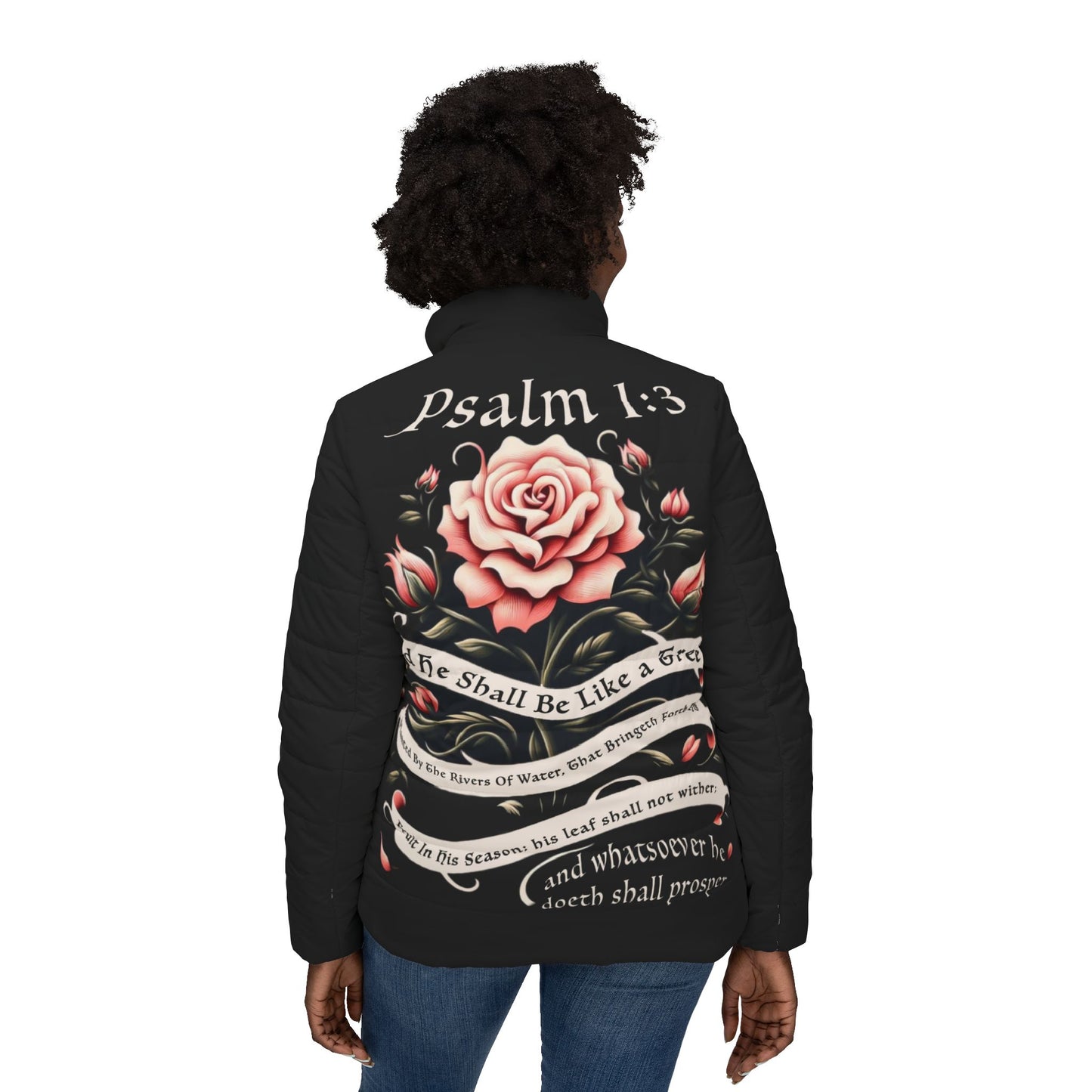 Women’s Pink Signature Roses Puffer Jacket