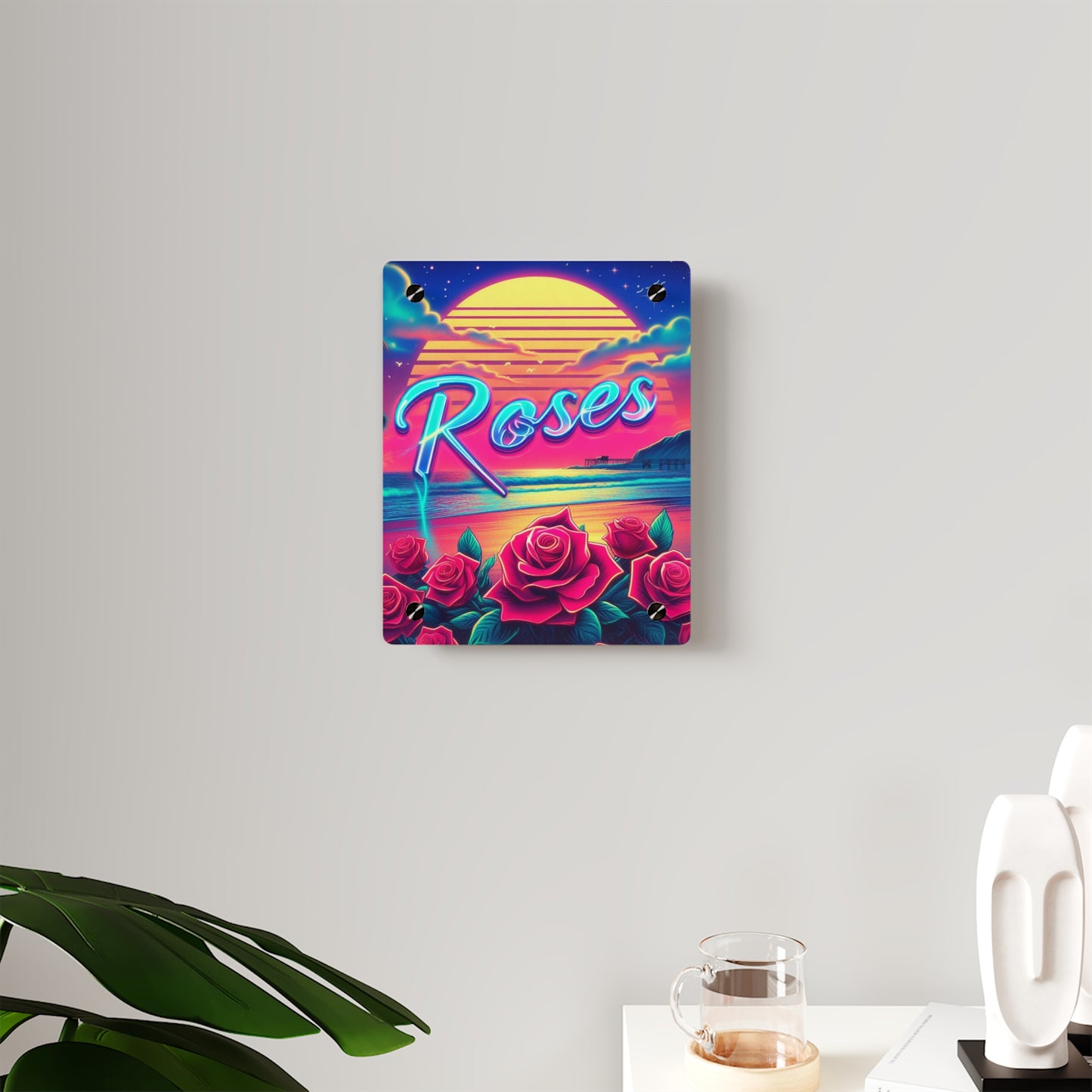 Sunset Roses Acrylic Wall Art Panel