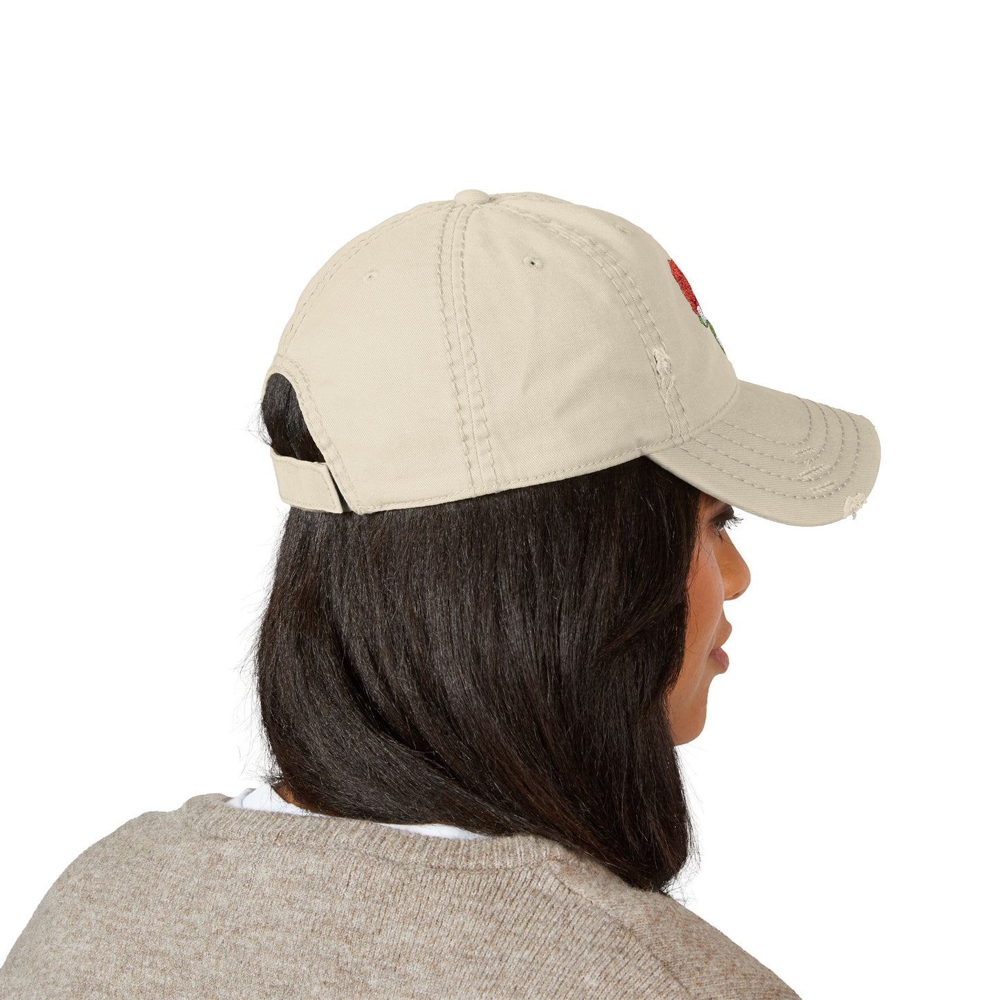 Embroidered Reese's Roses Distressed Dad Hat