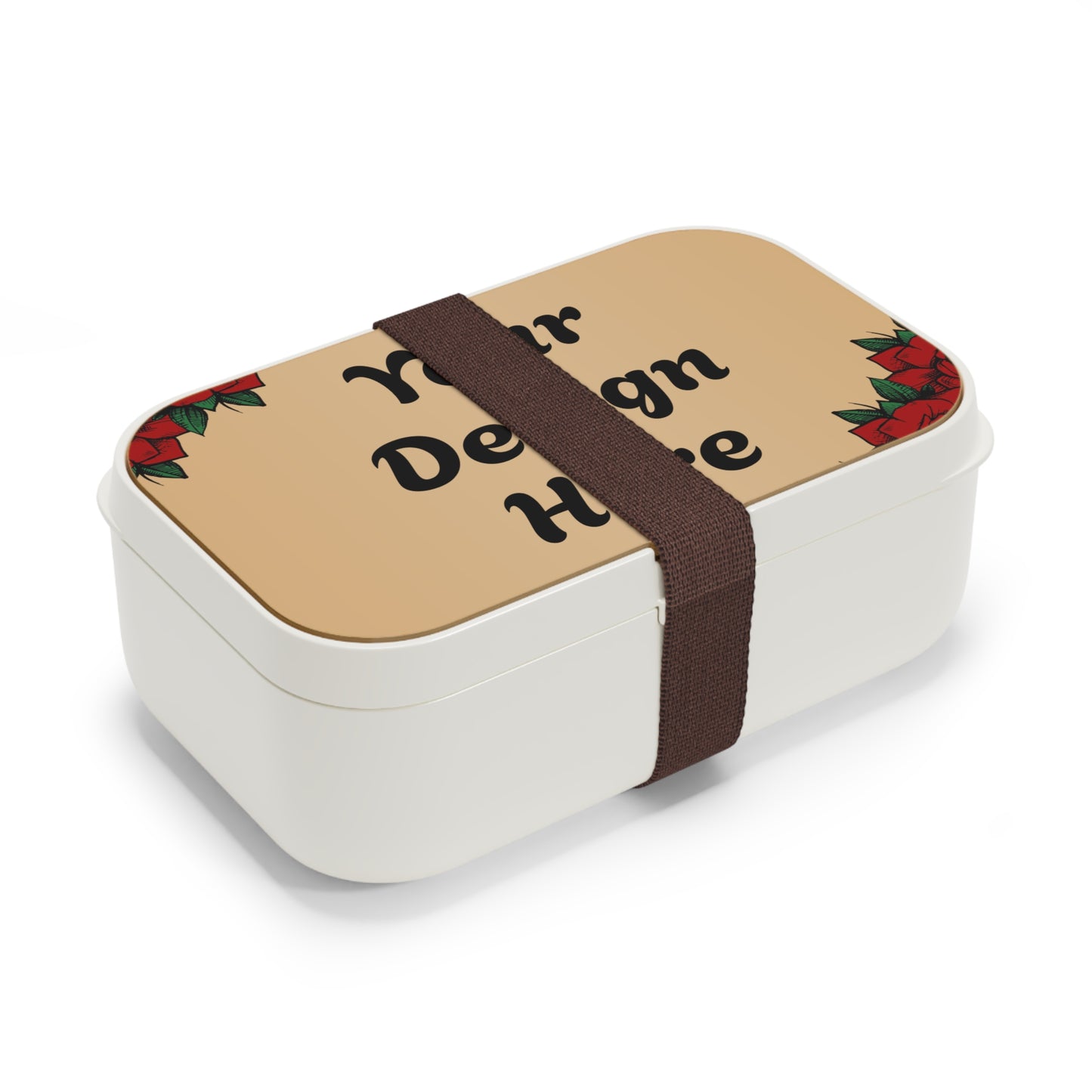 Custom Bento Lunch Box – Personalized Poinsettia Design