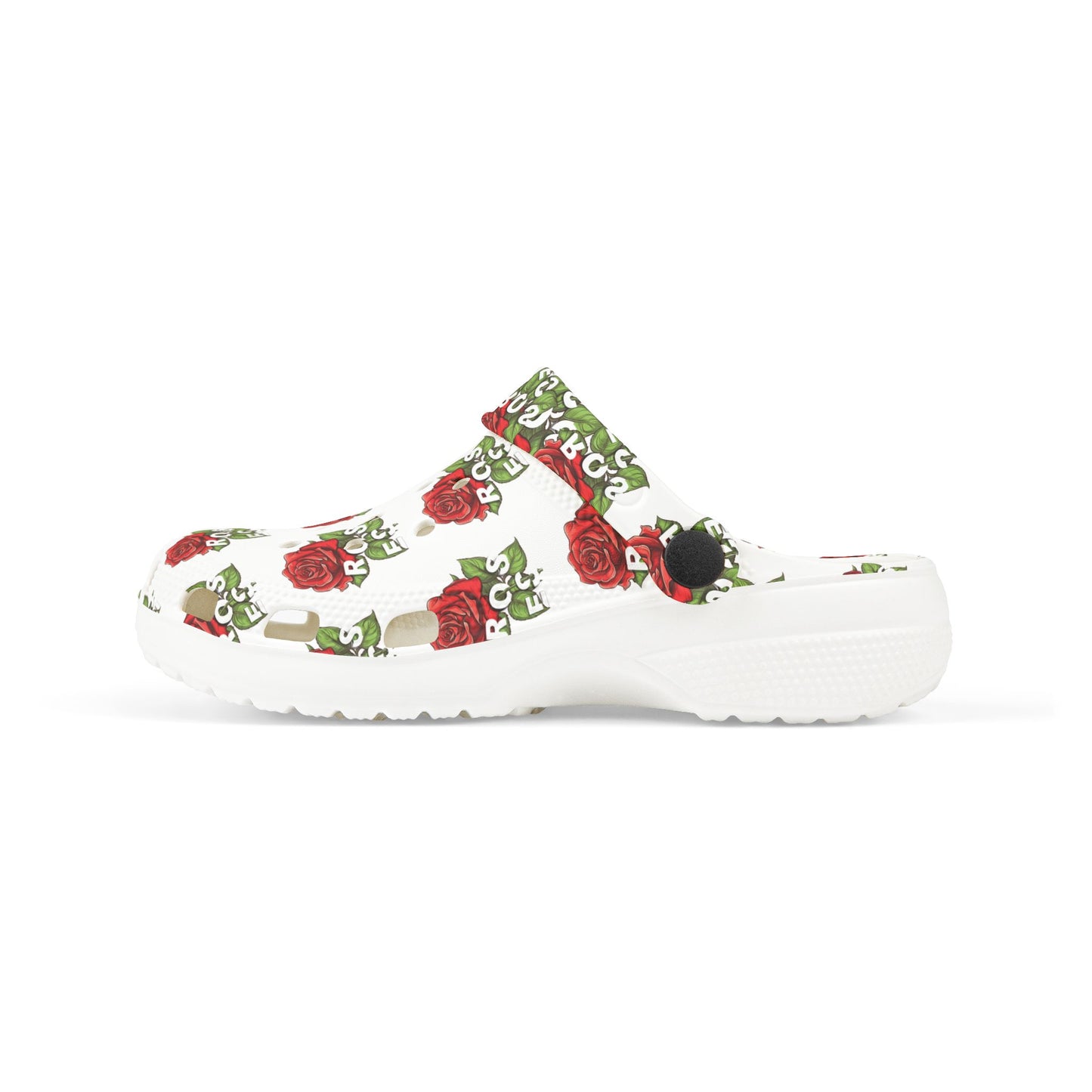 White Red Roses Kid's  Clogs