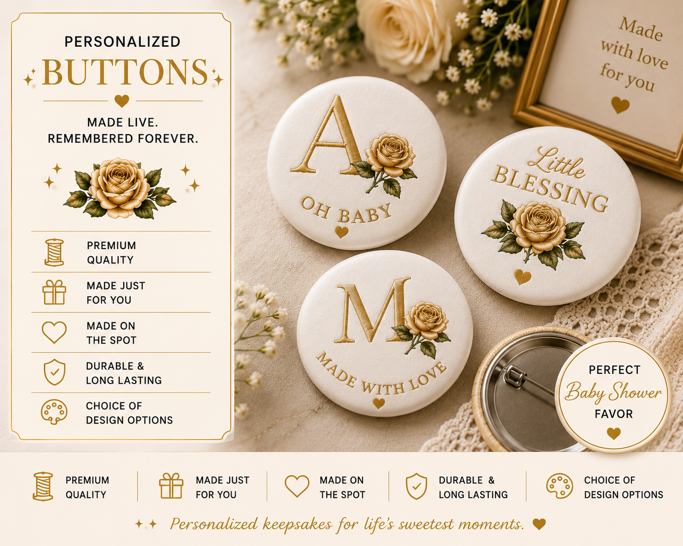 Reese's Roses Custom Live Design Bar: Baby Showers