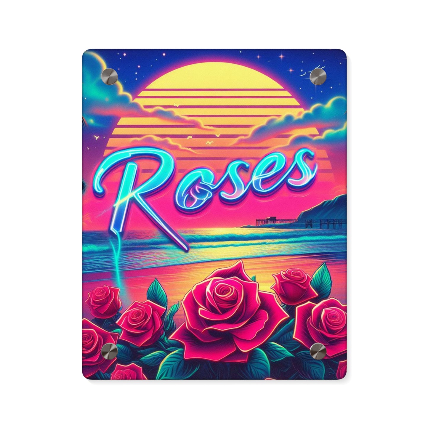 Sunset Roses Acrylic Wall Art Panel