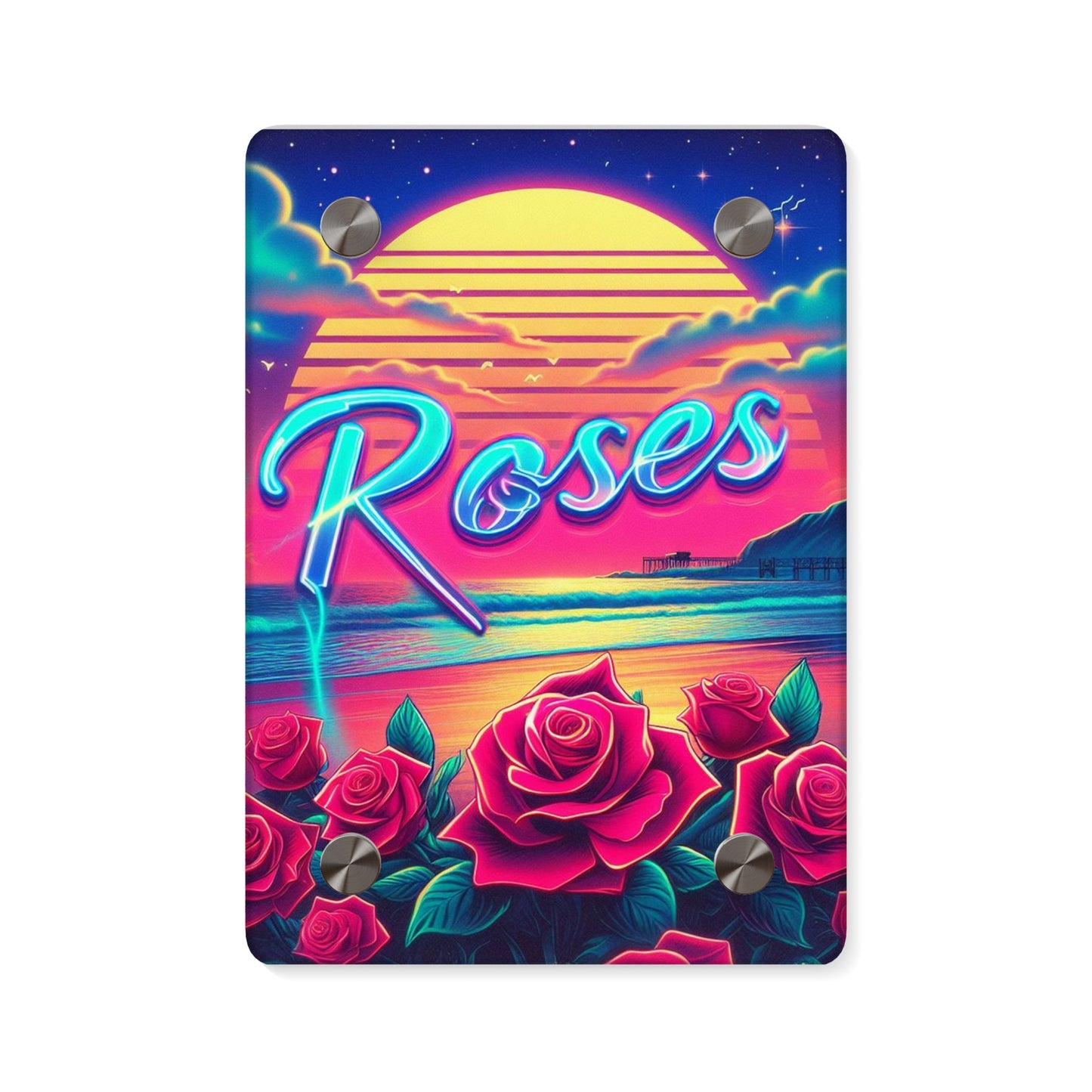 Sunset Roses Acrylic Wall Art Panel