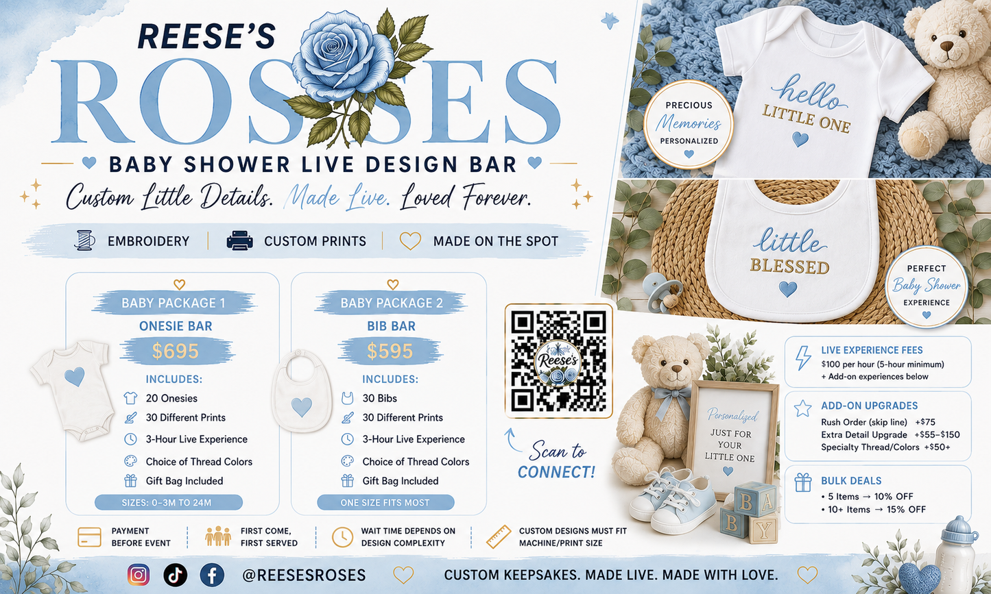 Reese's Roses Custom Live Design Bar: Baby Showers