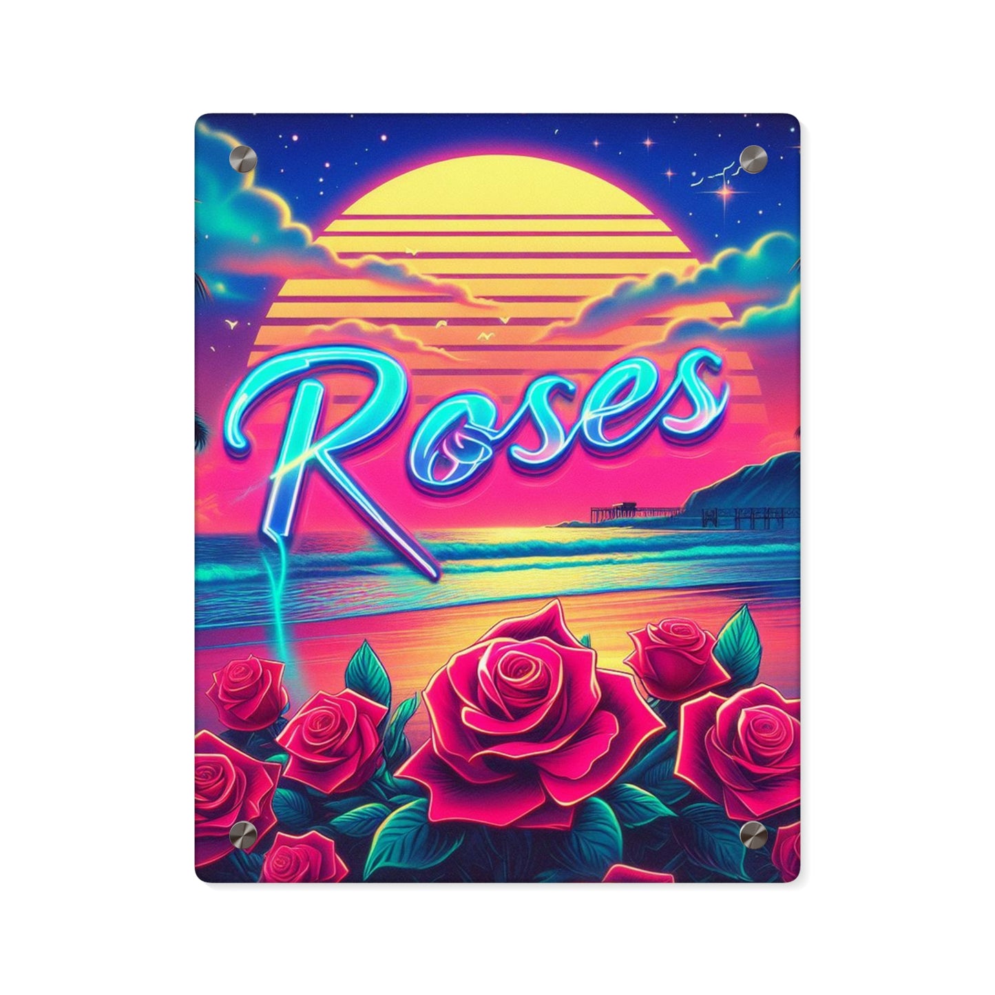 Sunset Roses Acrylic Wall Art Panel