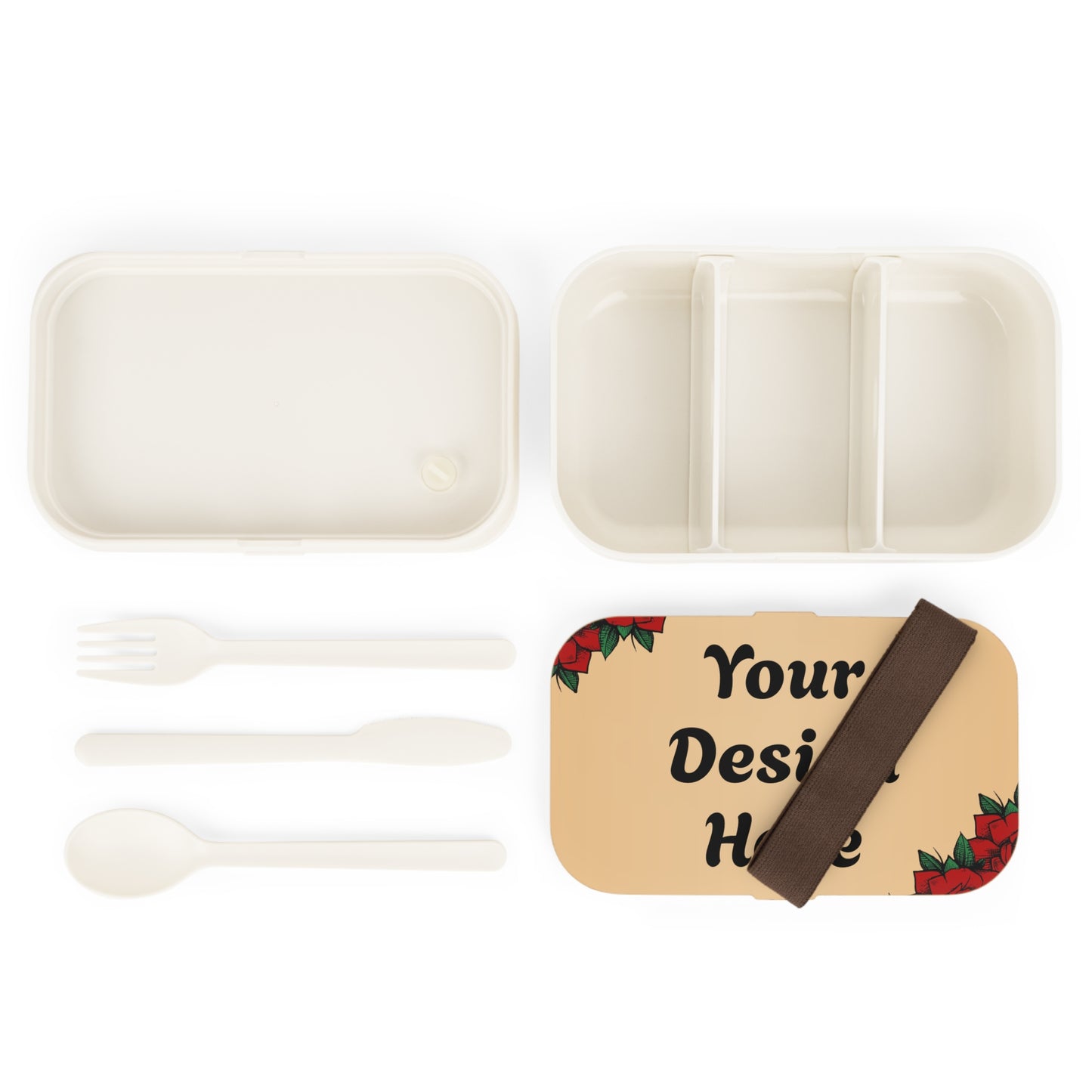 Custom Bento Lunch Box – Personalized Poinsettia Design