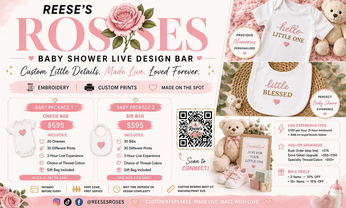 Reese's Roses Custom Live Design Bar: Baby Showers
