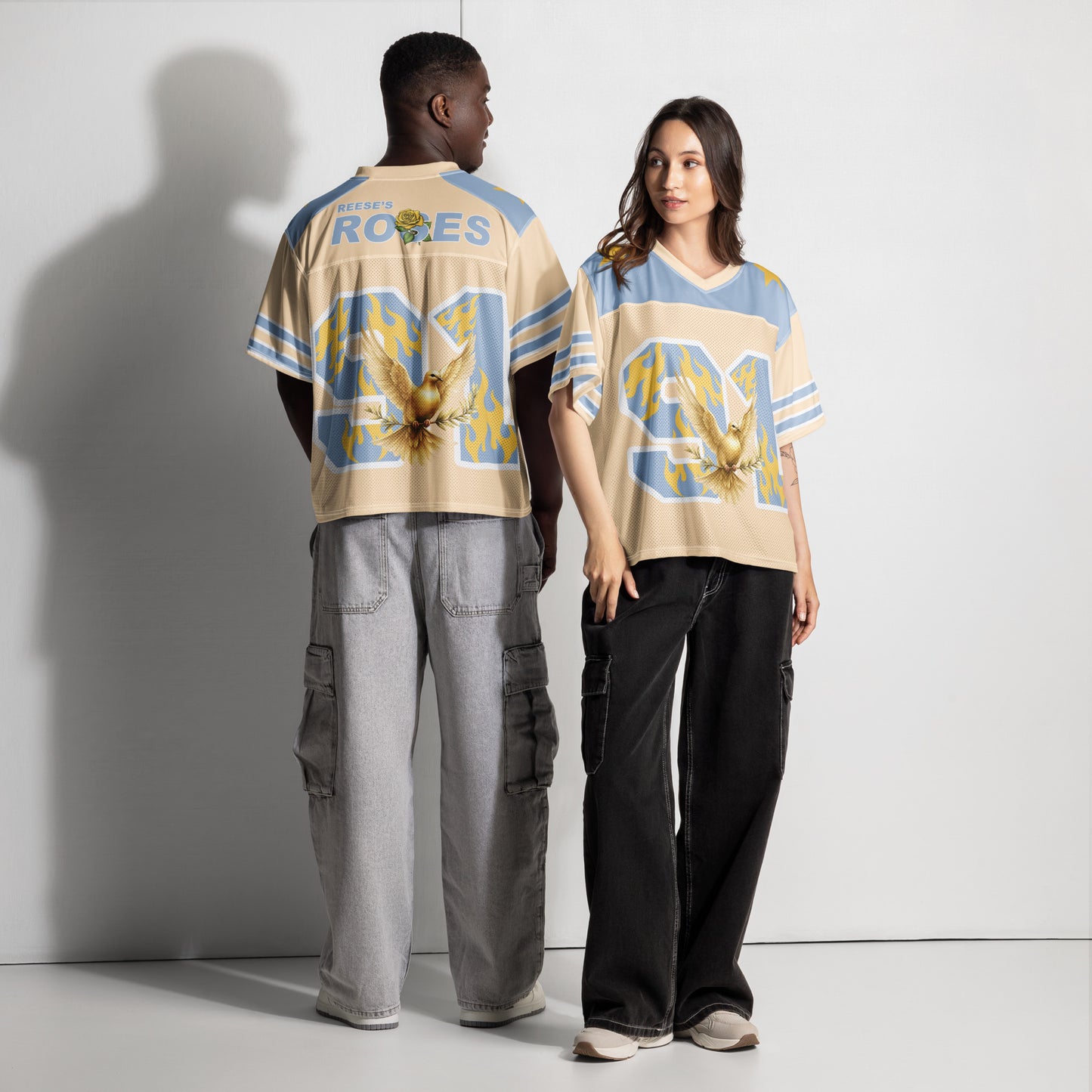 Reese’s Roses "91" Vintage Boxy Football Jersey