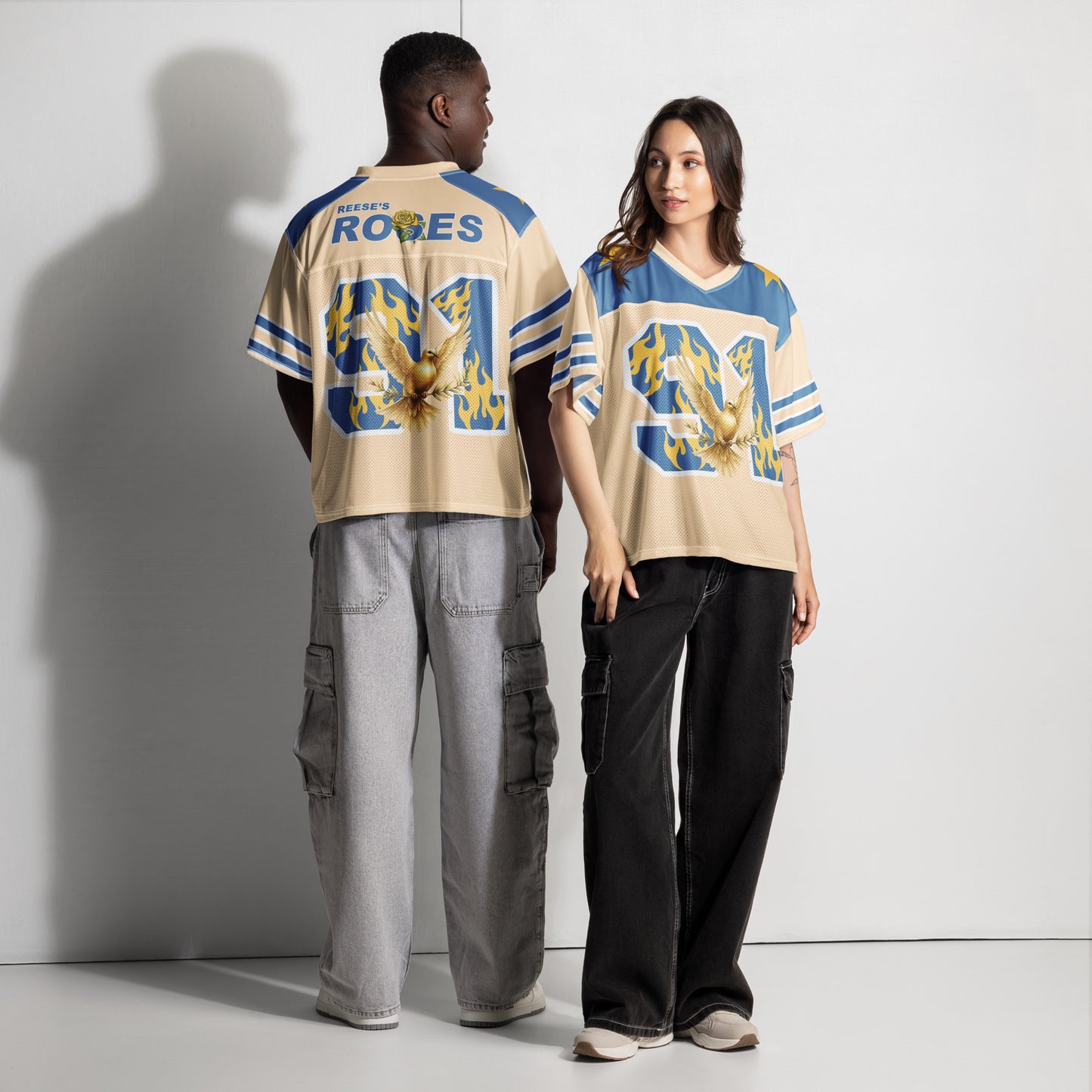 Reese’s Roses "91" Vintage Boxy Football Jersey