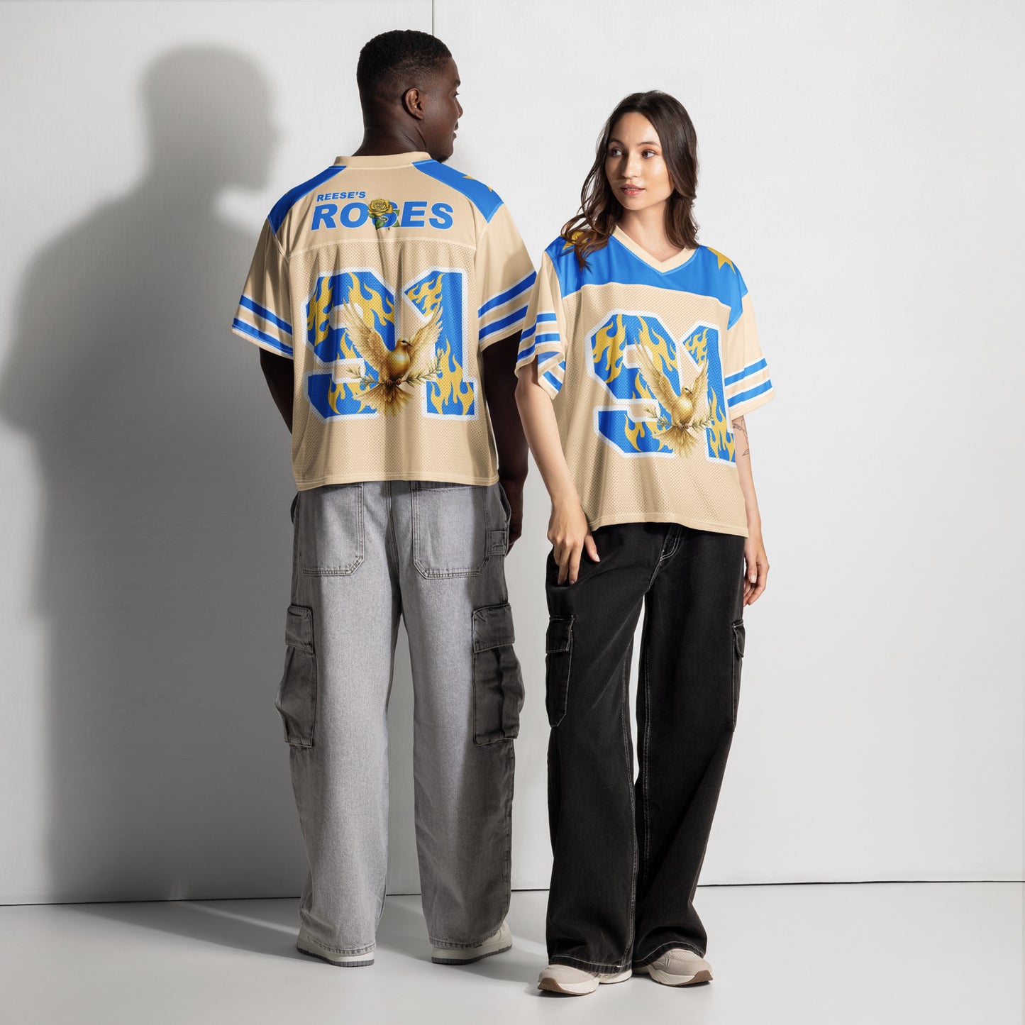 Reese’s Roses "91" Vintage Boxy Football Jersey