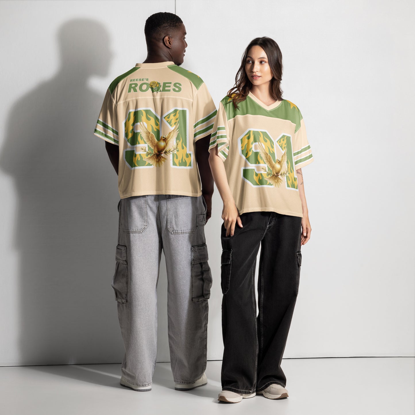 Reese’s Roses "91" Vintage Boxy Football Jersey