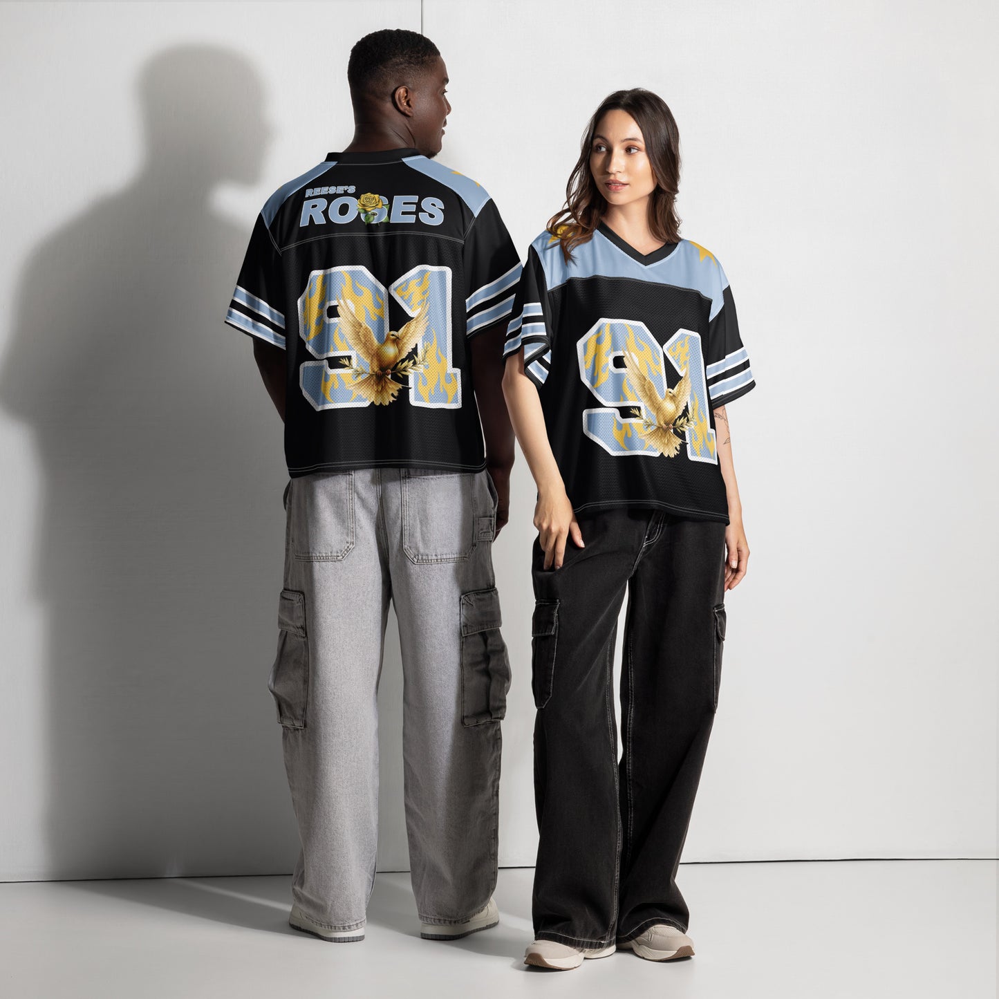 Reese’s Roses "91" Vintage Boxy Football Jersey