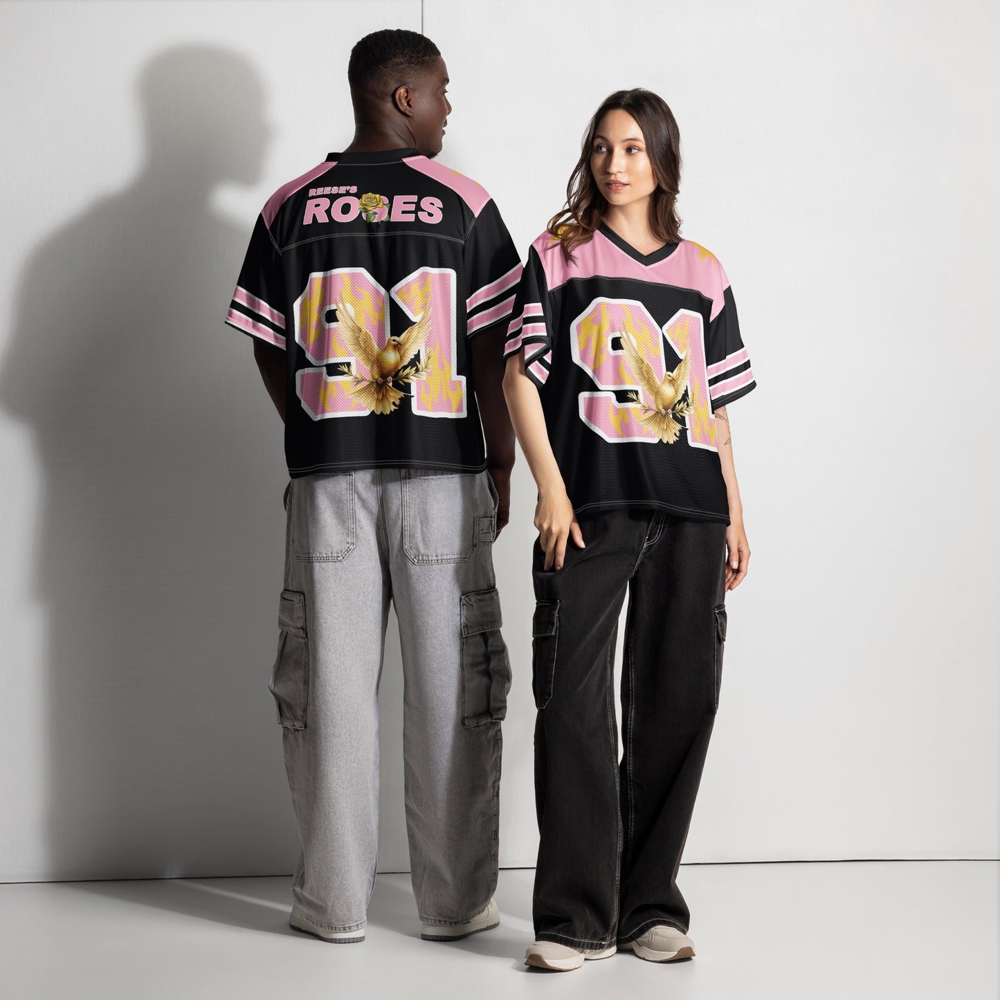 Reese’s Roses "91" Vintage Boxy Football Jersey