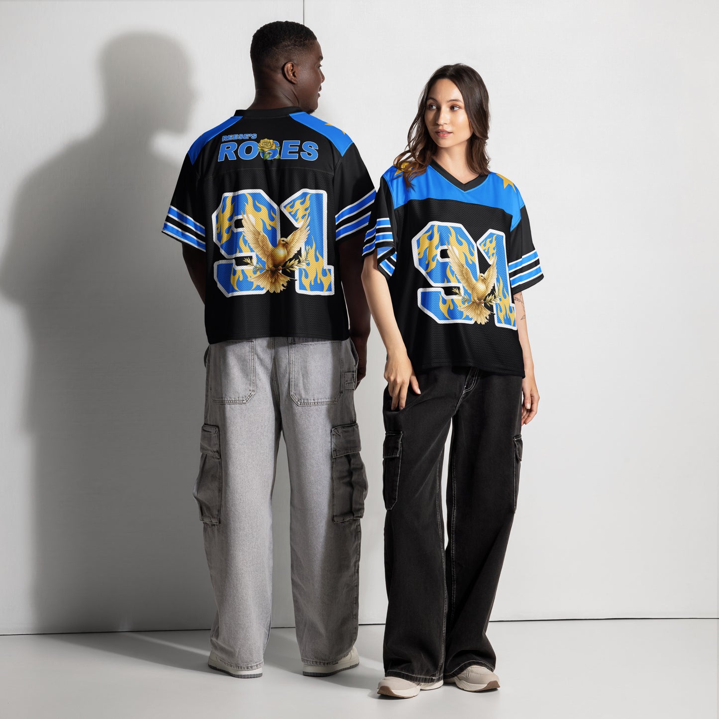 Reese’s Roses "91" Vintage Boxy Football Jersey