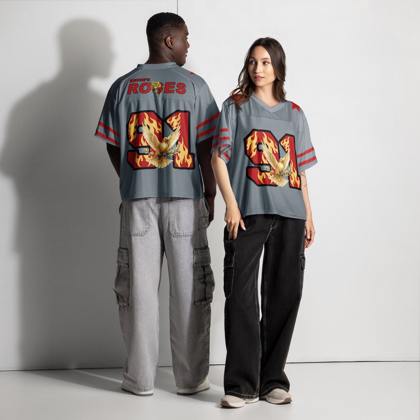 Reese’s Roses "91" Vintage Boxy Football Jersey