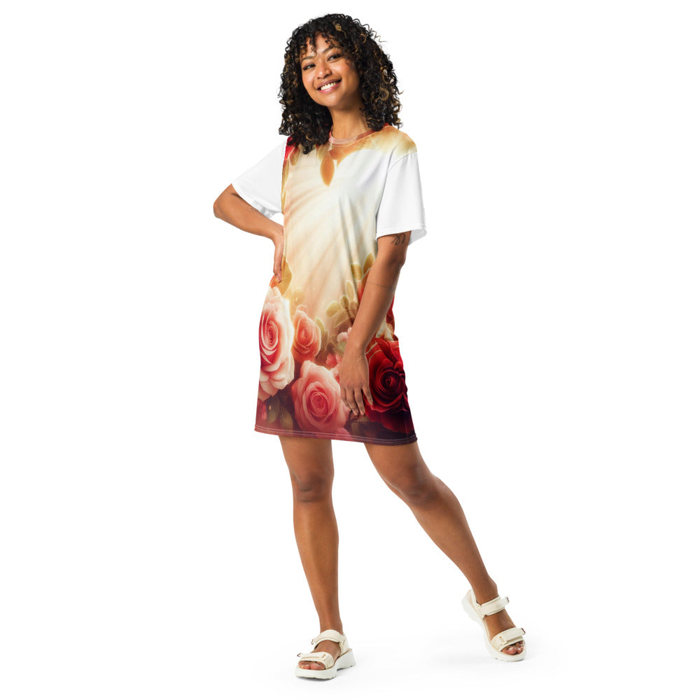 Sunlight Roses T-shirt Dress