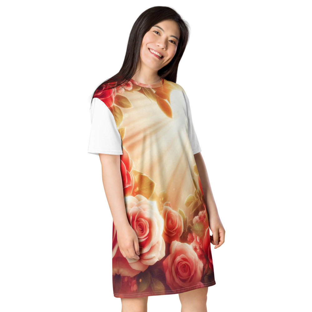 Sunlight Roses T-shirt Dress