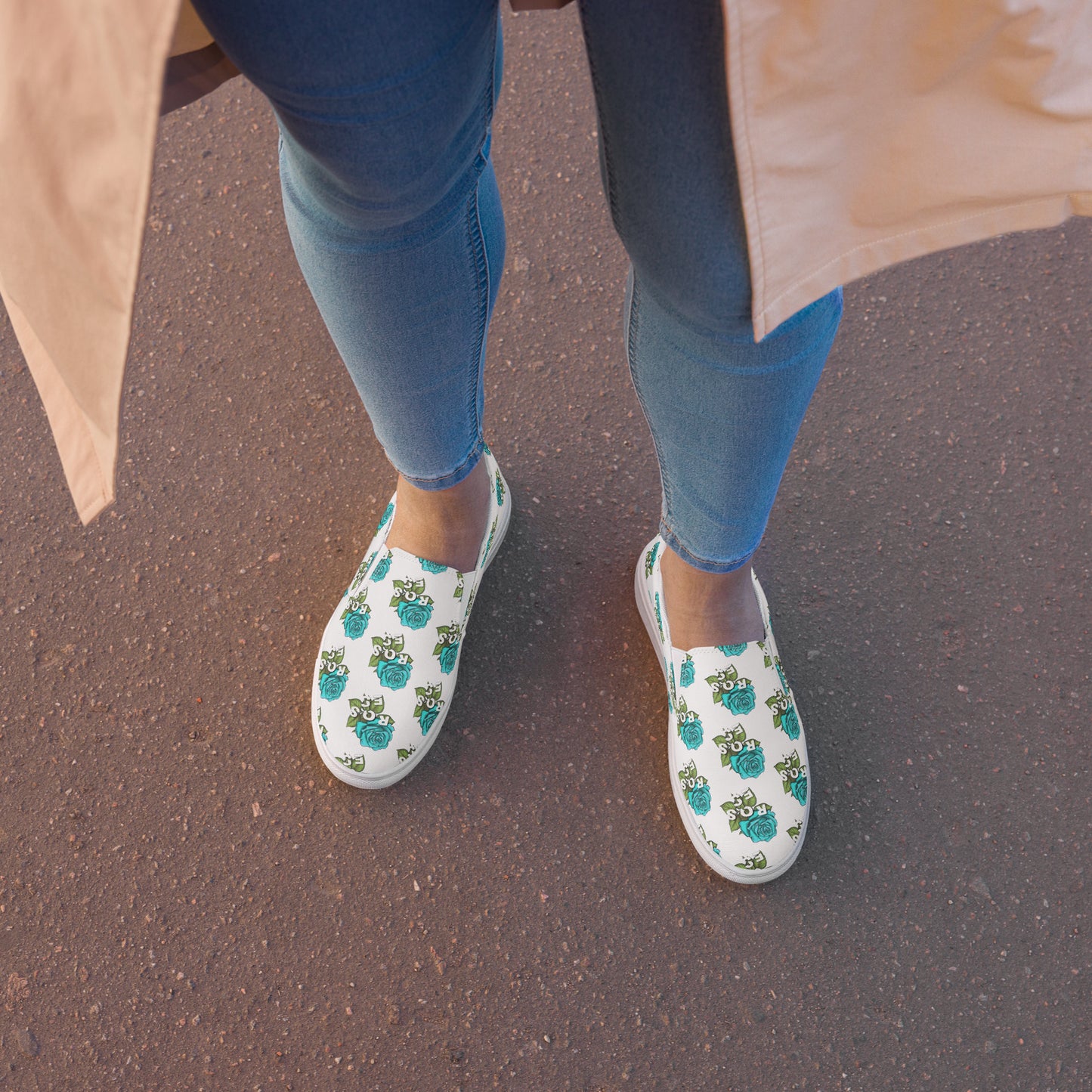 Roses Signature Turquoise Women’s Slip-On Shoes